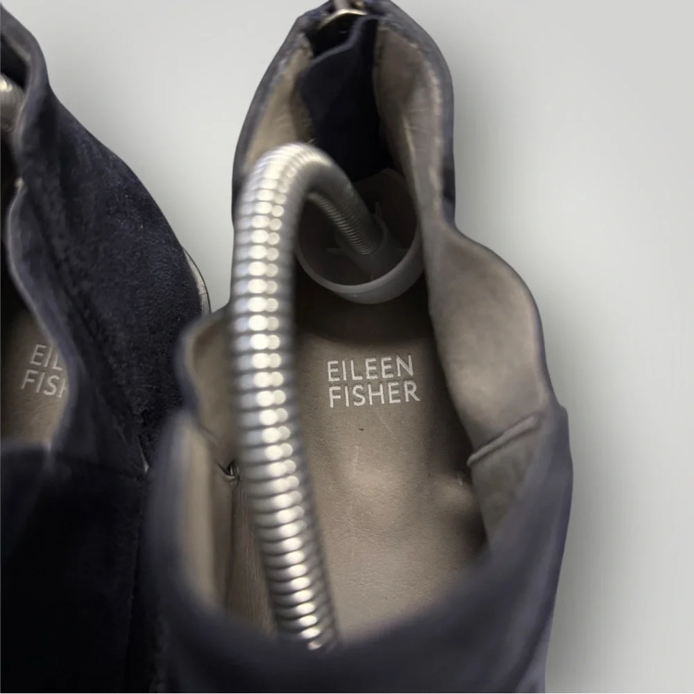 Eileen Fisher Irwin Suede Bootie Navy‎ Blue Sz 10